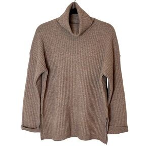Oak + Fort Heathered Pine Ribbed Turtleneck Sweater- Size XS